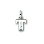 hanger letter zirkonia zilver gerhodineerd