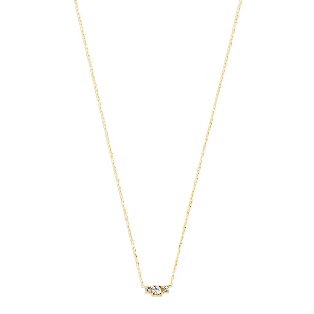 collier diamant 0.14ct h si 42 - 45 cm 18K geelgoud