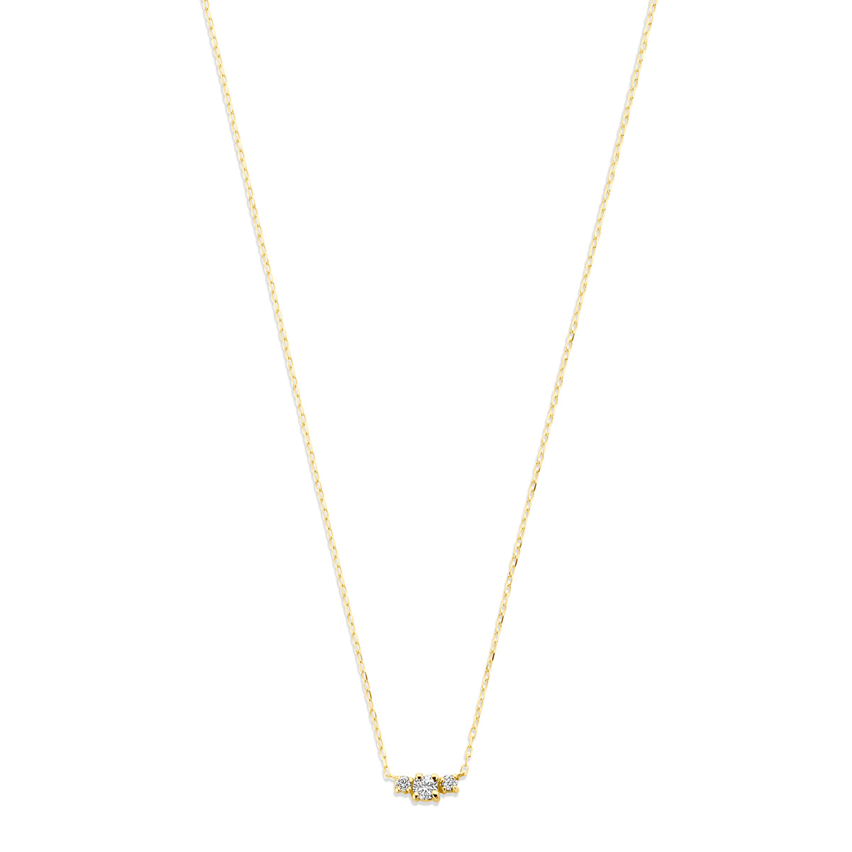 collier diamant 0.14ct h si 42 - 45 cm 18K geelgoud