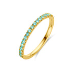 ring met geboortesteen aquamarijn maart 14K geelgoud