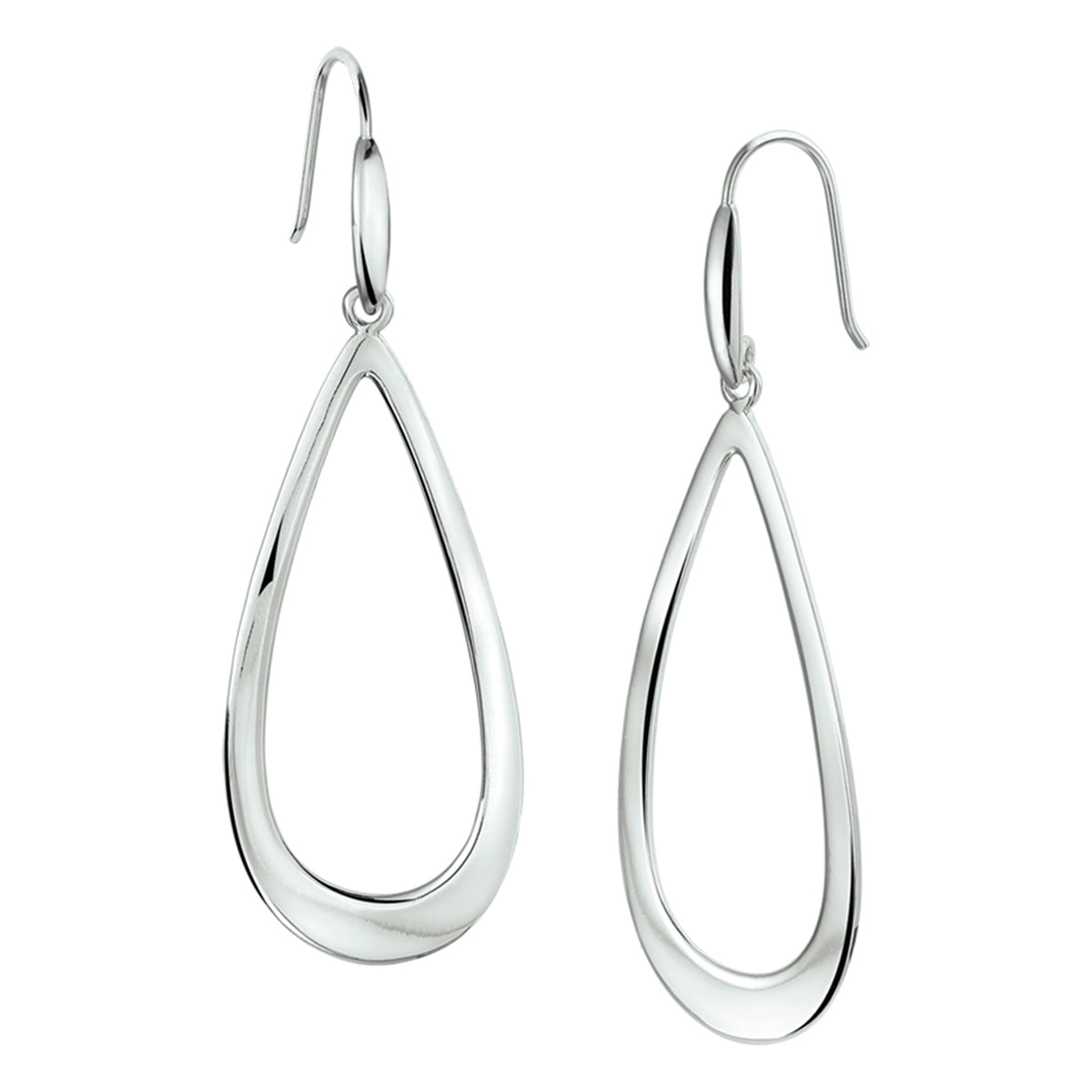 Ohrringe mit französischem Haken, Silber rhodiniert
