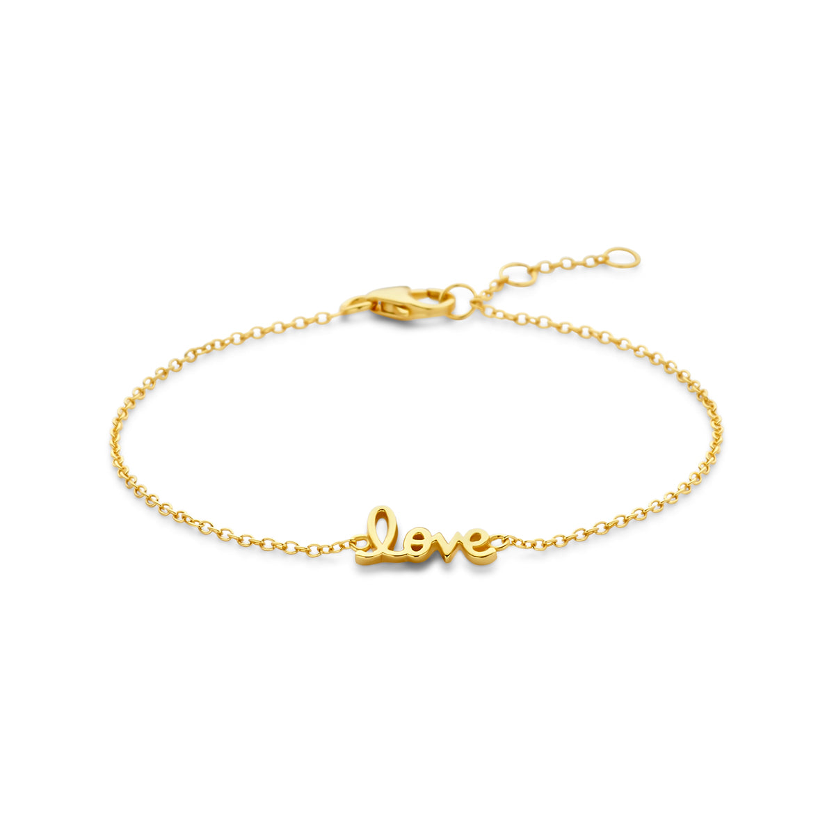 Armband Love 16,5 - 17,5 - 18,5 cm 3 Mikron versilbert (gelb)