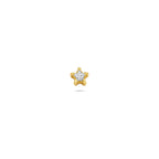 flat back piercing ster zirkonia 1 micron zilver verguld (geel)