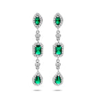 oorhangers wit en groen zirkonia zilver gerhodineerd