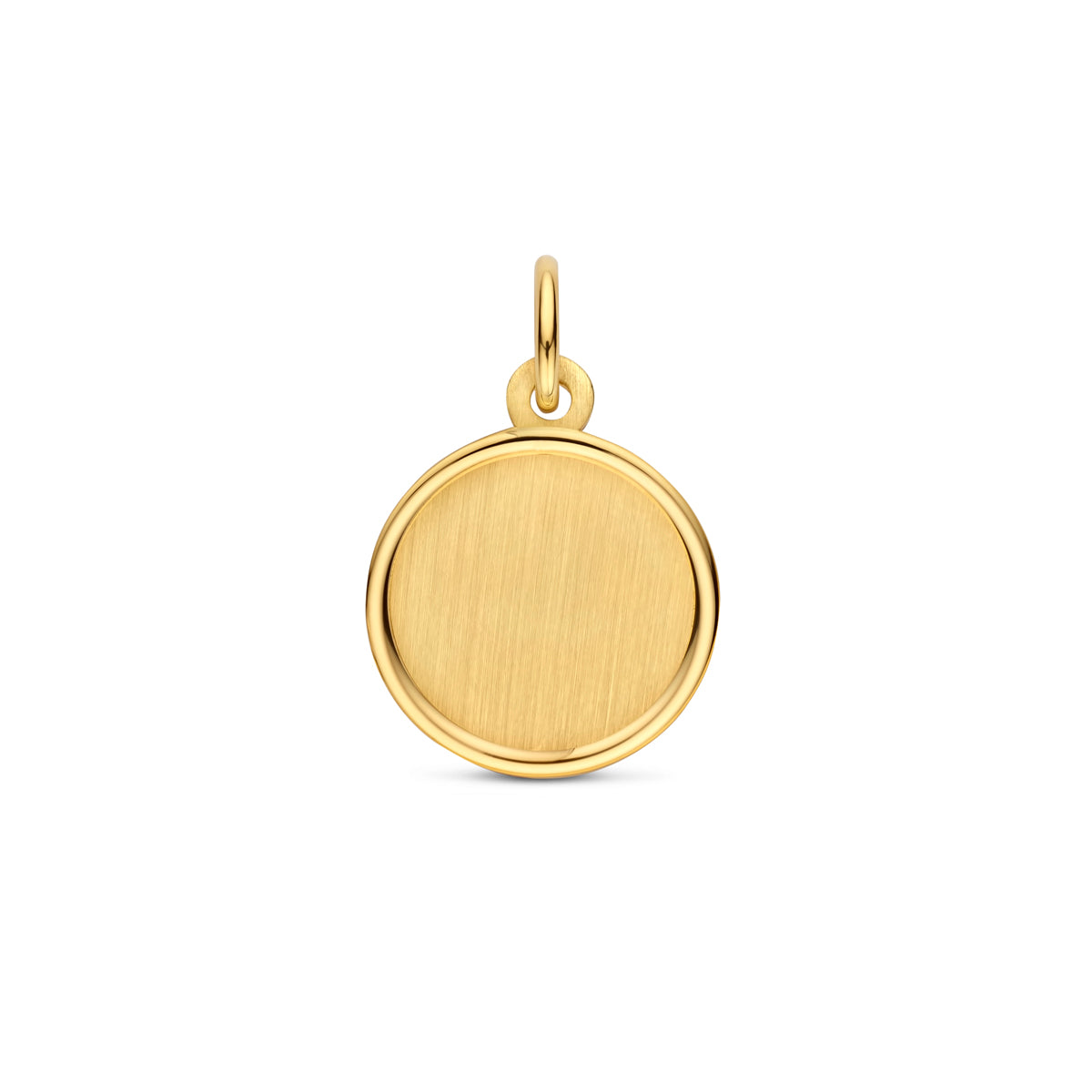 Gravuranhänger poliert/matt 18 mm 14K Gelbgold