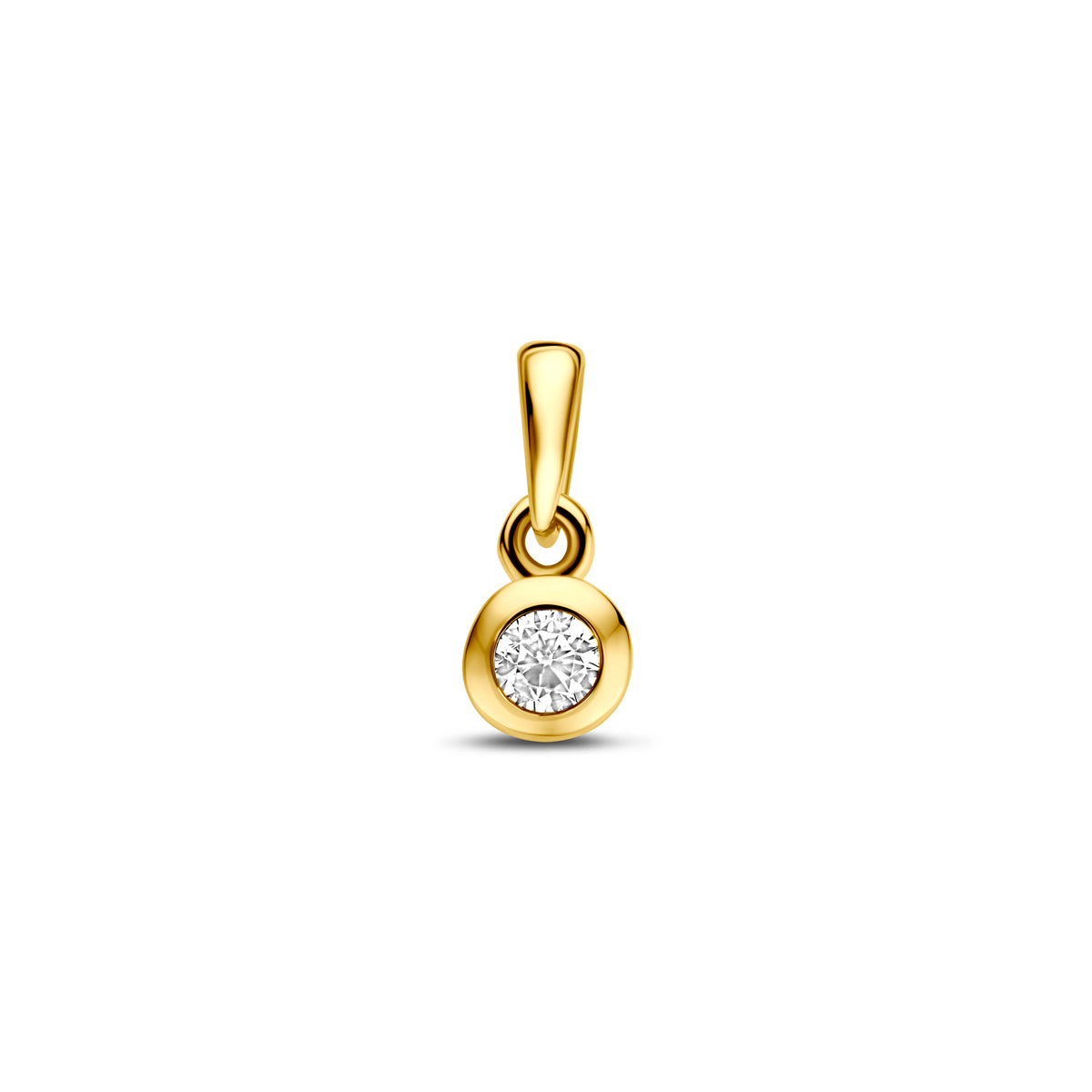 Anhänger Zirkonia 11 mm 14K Gelbgold