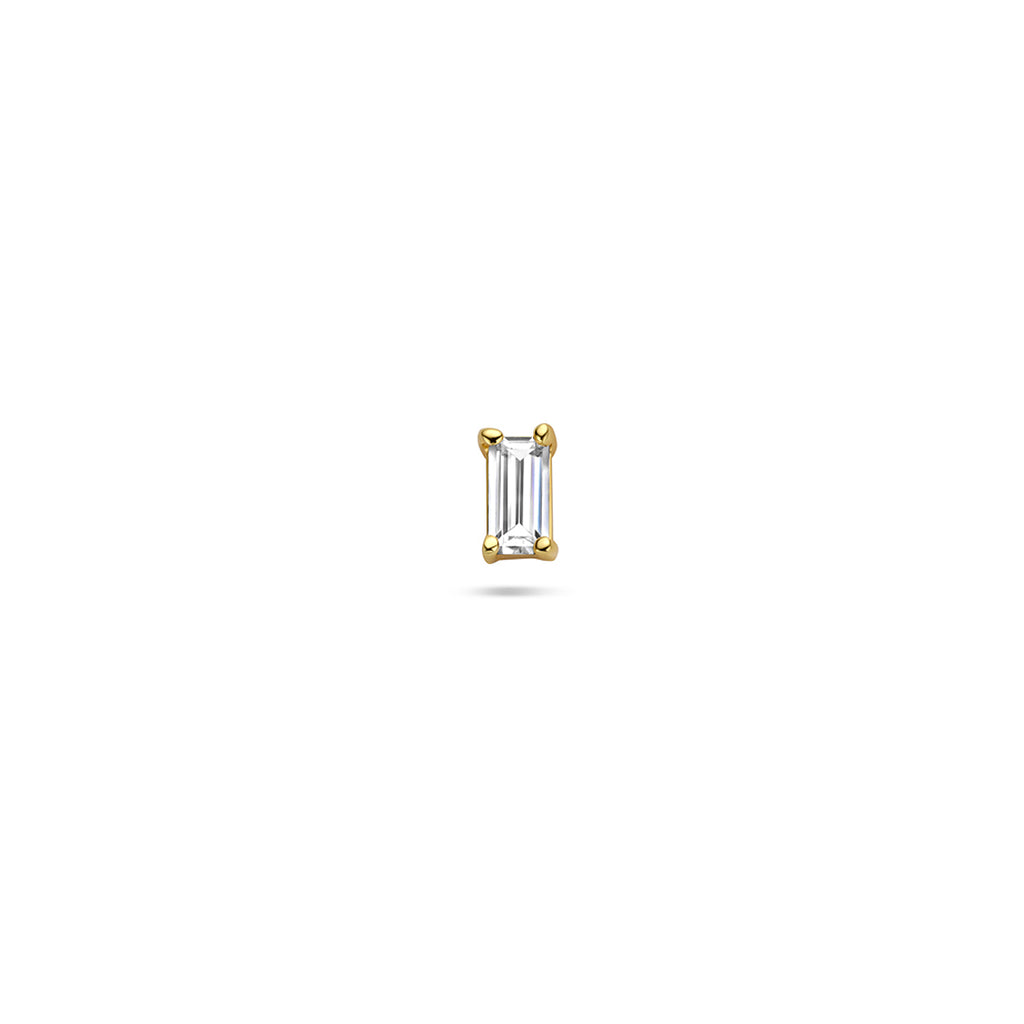 Flat Back Piercing Zirkonia 4,5 mm 1 Mikron Silber vergoldet (gelb)