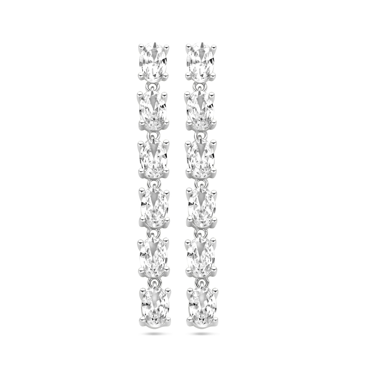 Ohrhänger Zirkonia 44 mm rhodiniert Silber