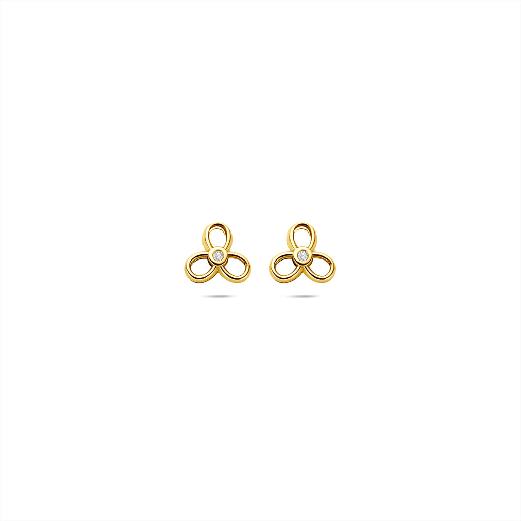 9k oorknoppen zirkonia 6 mm 9K geel