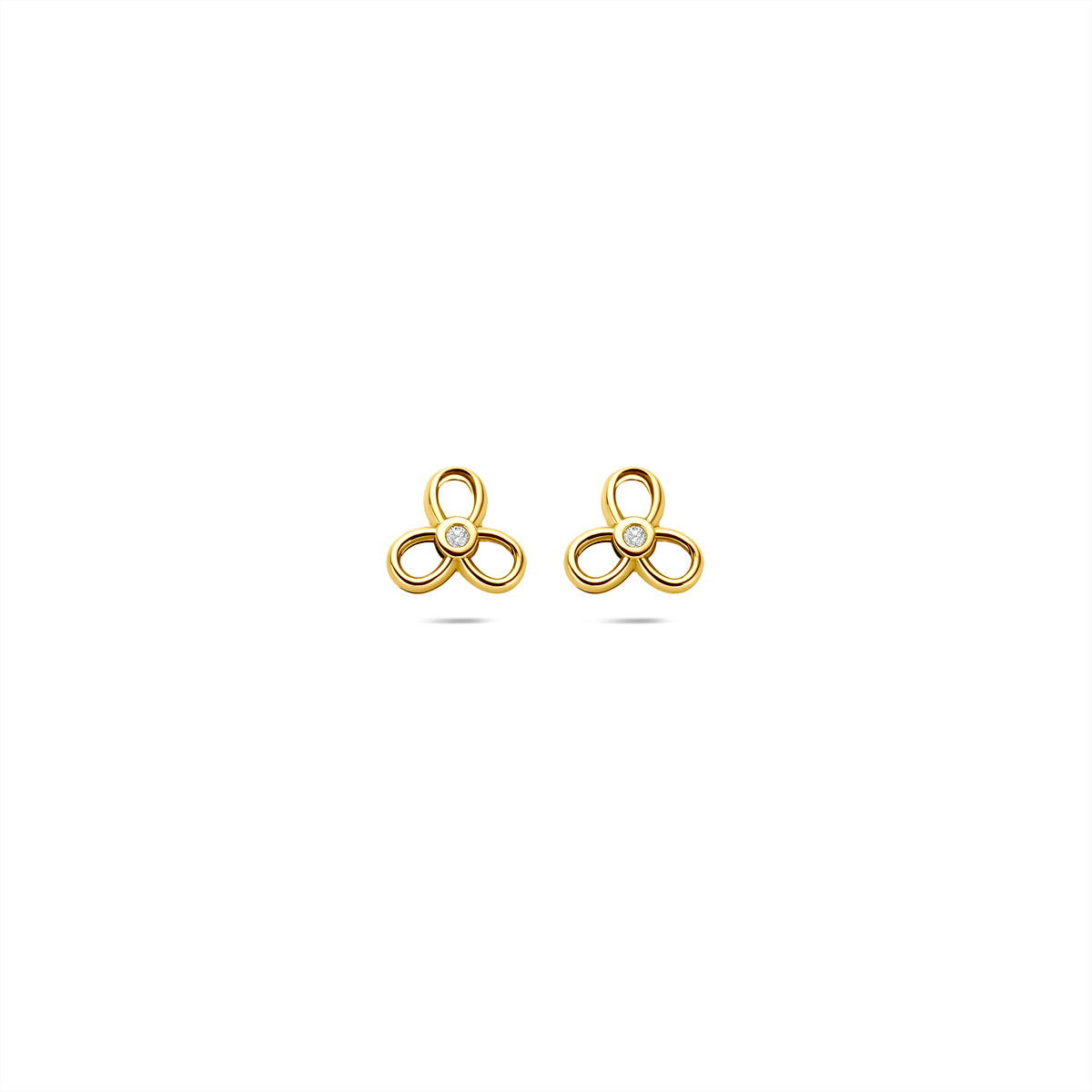 9k oorknoppen zirkonia 6 mm 9K geel