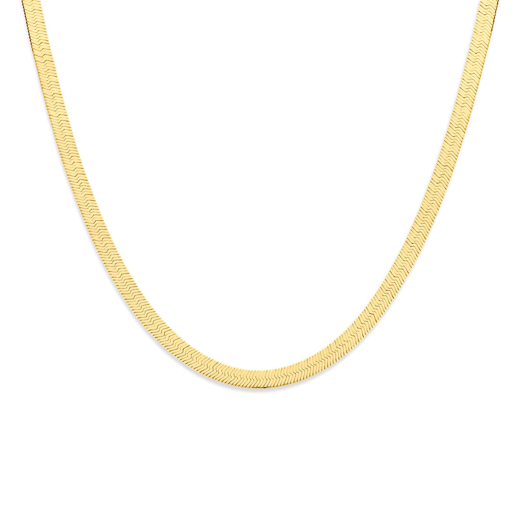 Halskette Schlangen-flach 7 mm 43 cm 3 Mikron vergoldet (gelb)