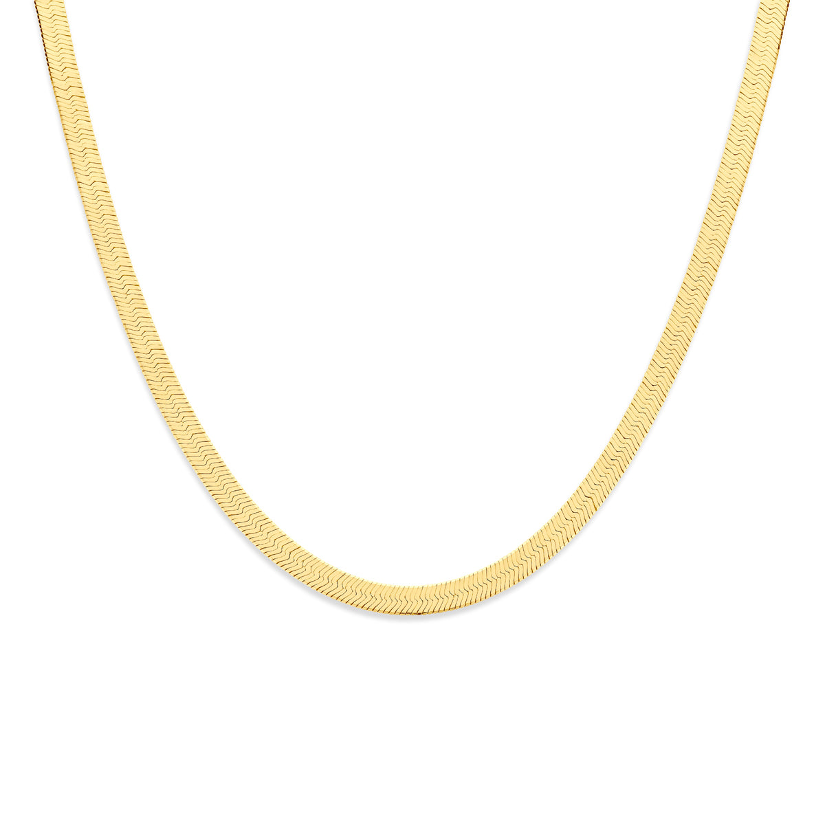 Halskette Schlangen-flach 7 mm 43 cm 3 Mikron vergoldet (gelb)