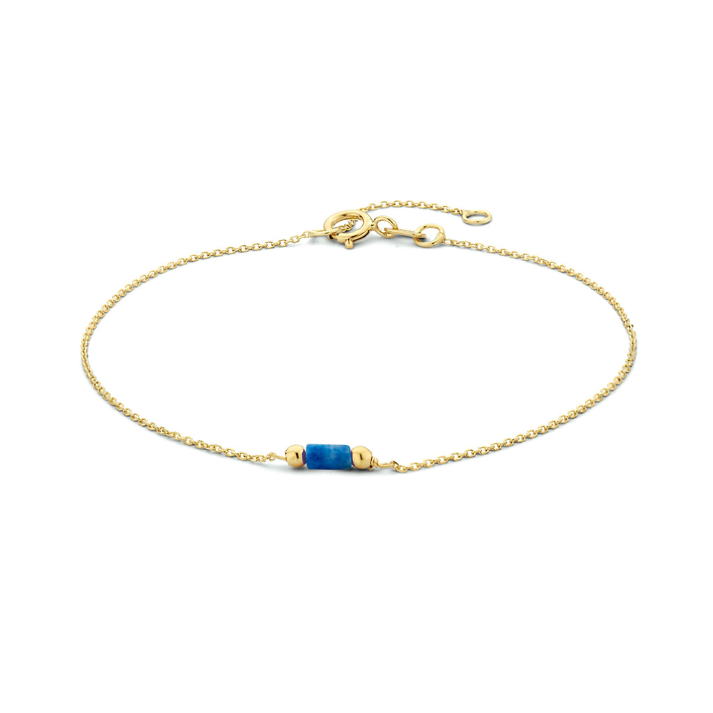 armband lapis 16 - 18 cm 14K geelgoud