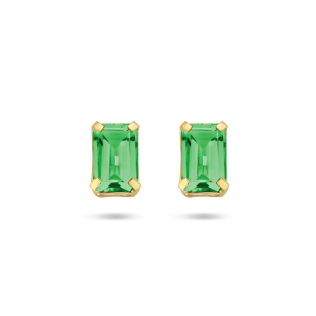 Ohrstecker grüner Achat 14K Gelbgold
