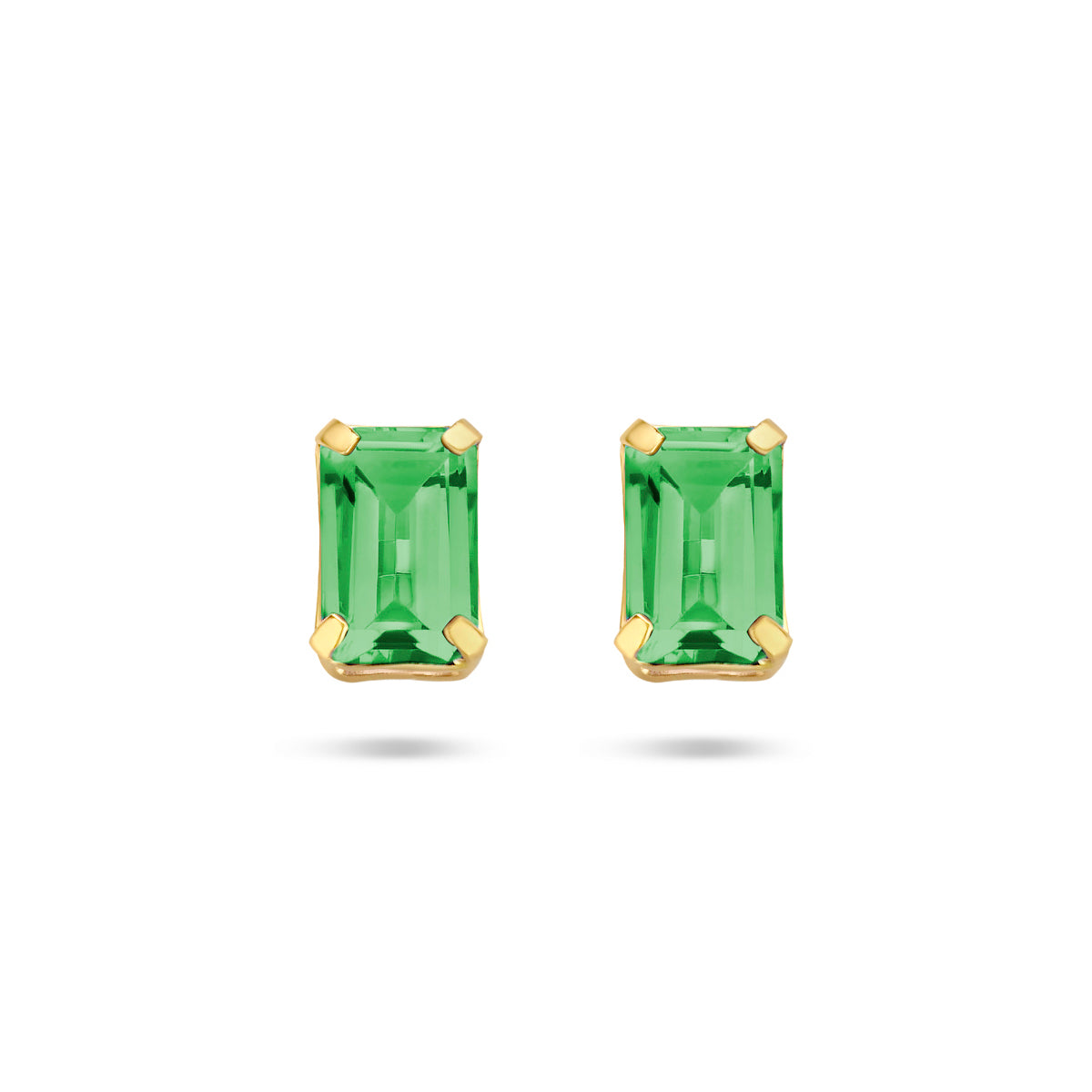 Ohrstecker grüner Achat 14K Gelbgold