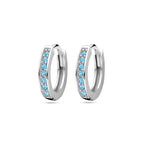 Klappcreolen blau Zirkonia 9 mm rhodiniertes Silber