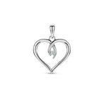 hanger hart zirkonia zilver gerhodineerd