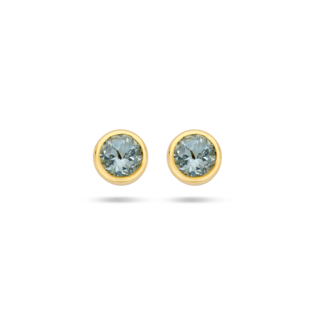 Ohrstecker Blautopas 4,5 mm 14K Gelbgold