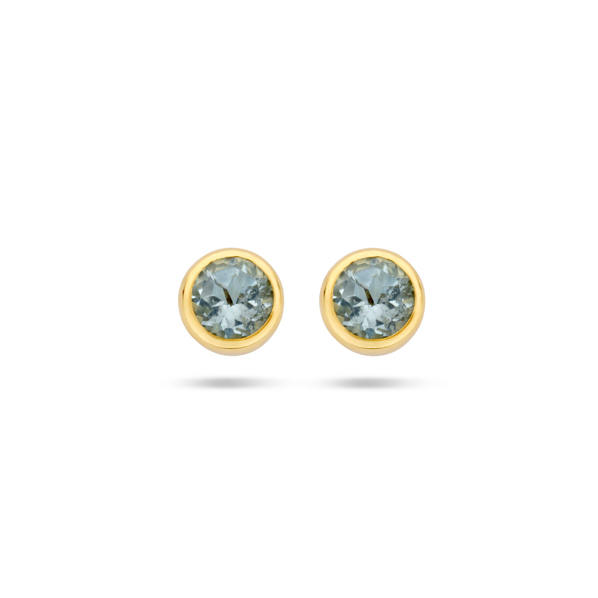 Ohrstecker Blautopas 4,5 mm 14K Gelbgold