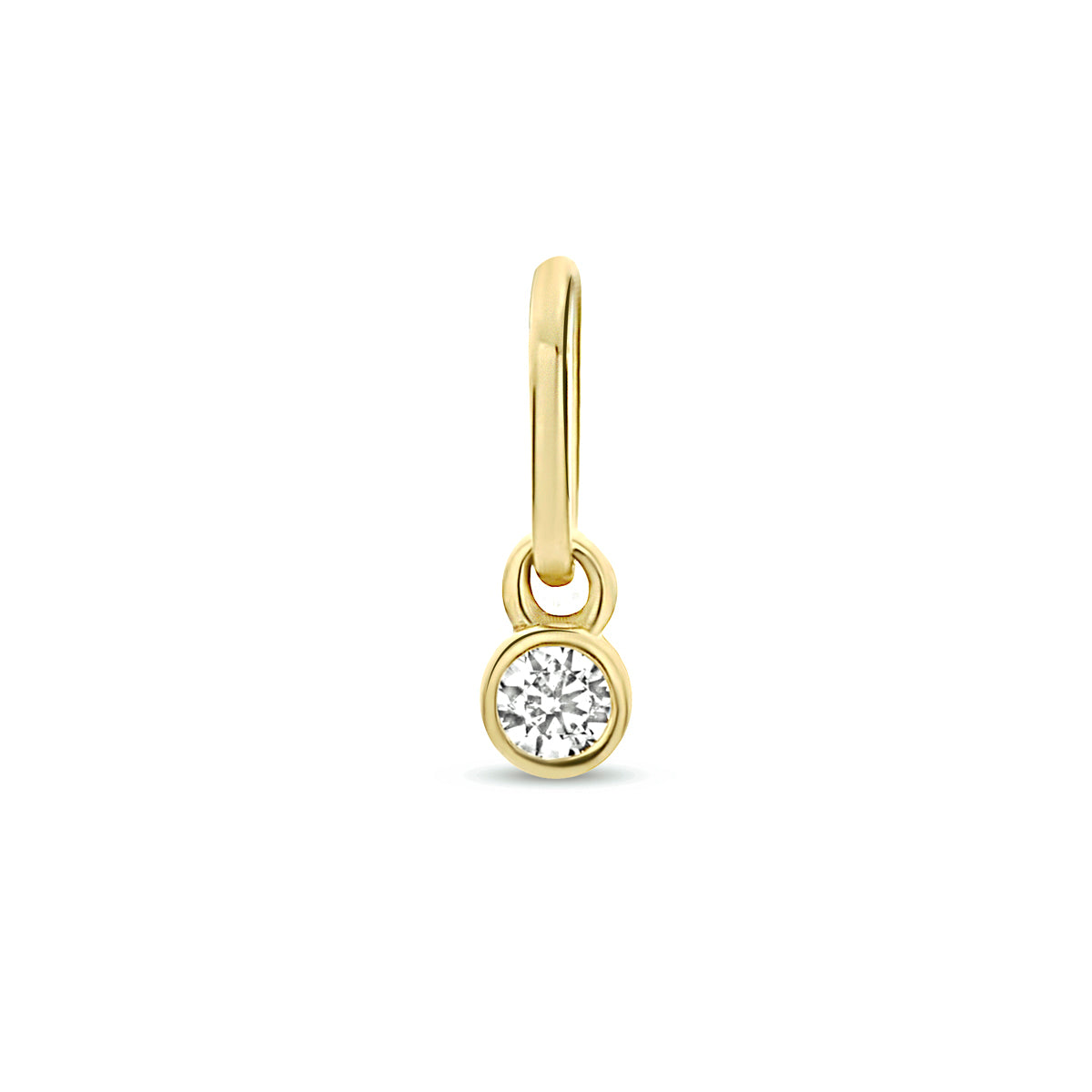 hanger rond zirkonia 7 mm 14K geelgoud