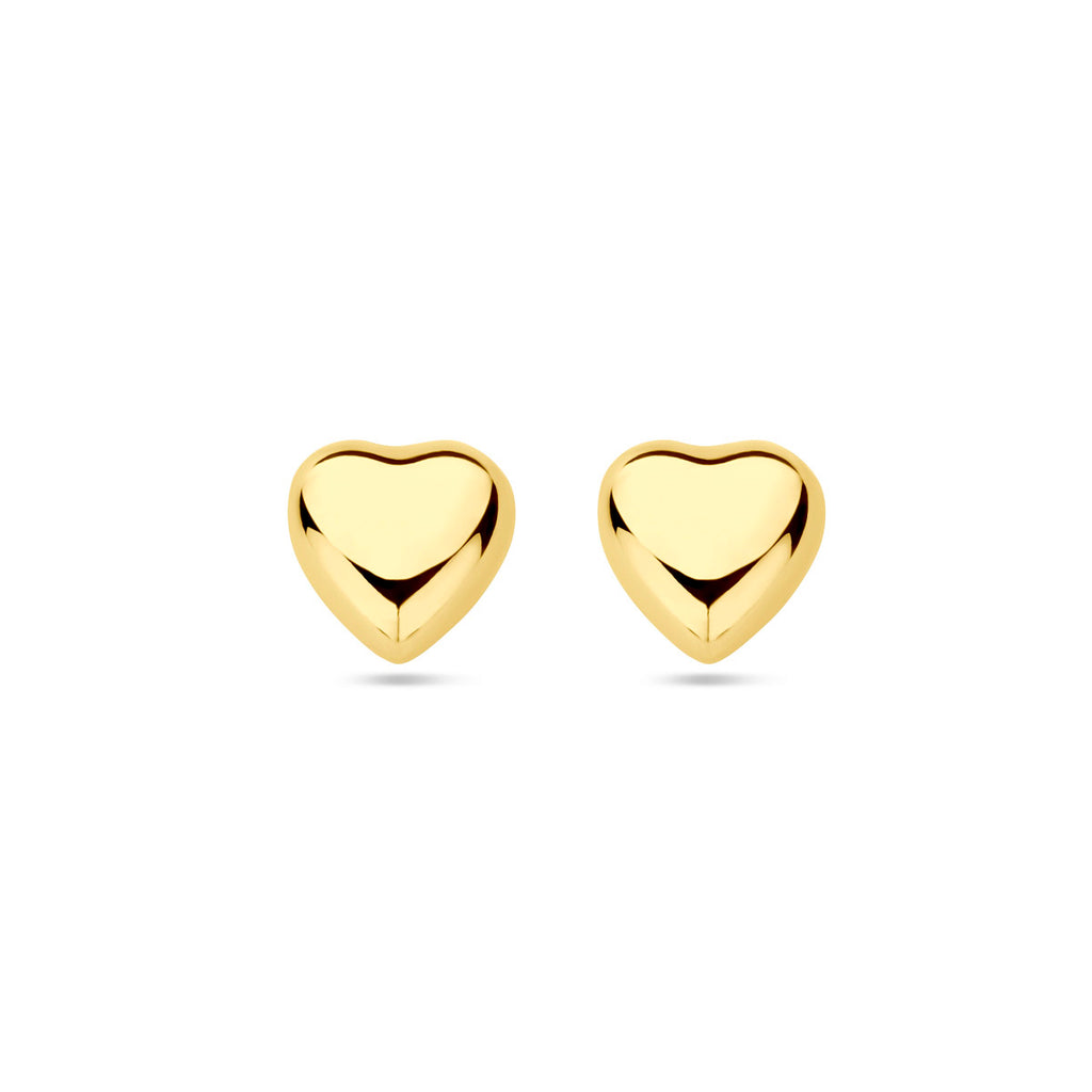 oorknoppen hart 14K geelgoud