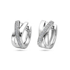 klapoorringen zirkonia 14 mm zilver gerhodineerd