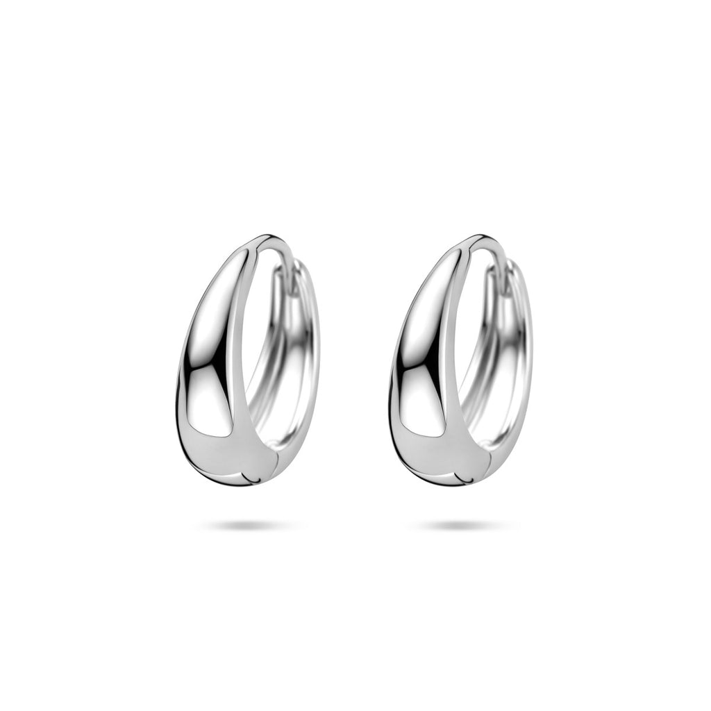 Ohrringe 14 mm Silber rhodiniert