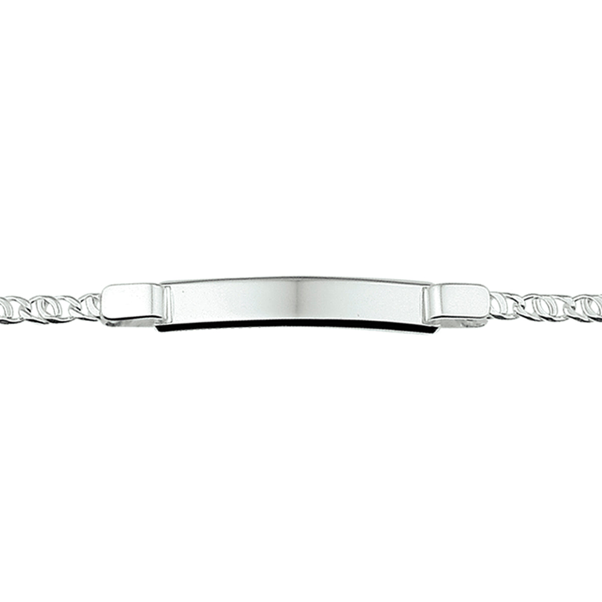 Gravurarmbandplatte 6 mm 18 cm Silber rhodiniert