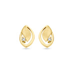 Ohrstecker Poly/matt Diamant 0,03 ct (2x 0,015 ct) h si 14K Gelbgold