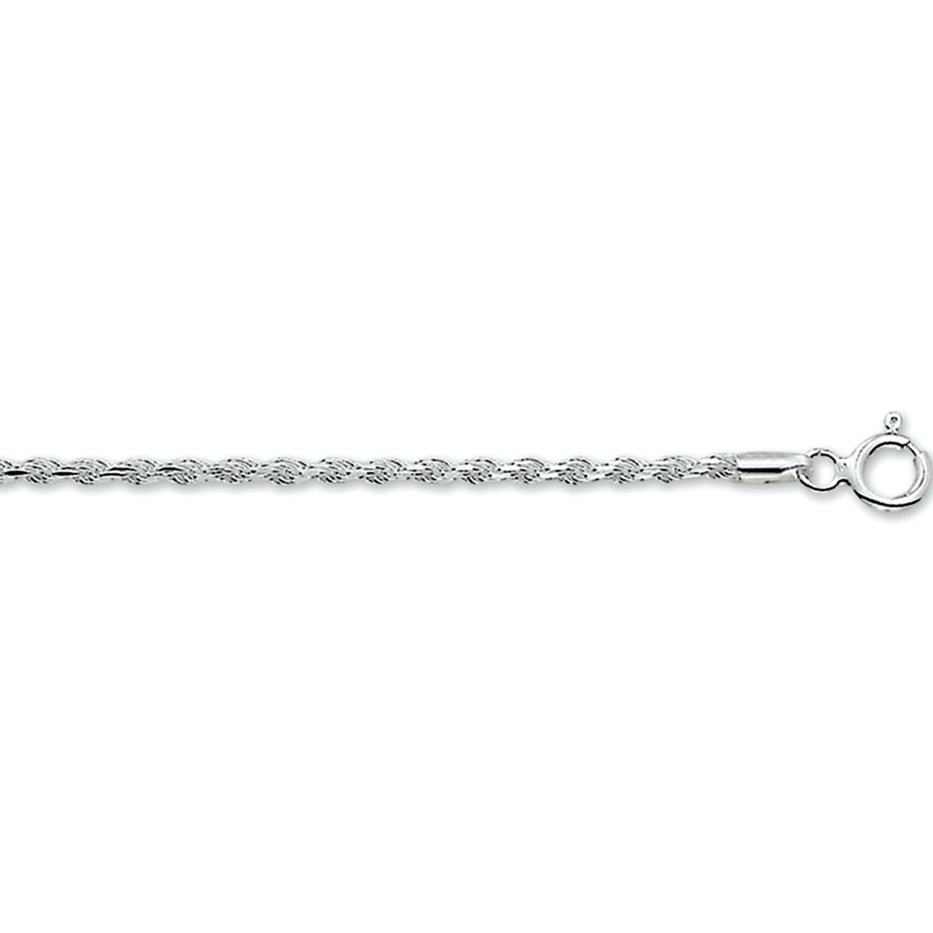 armband koord gediamanteerd 1,9 mm zilver gerhodineerd