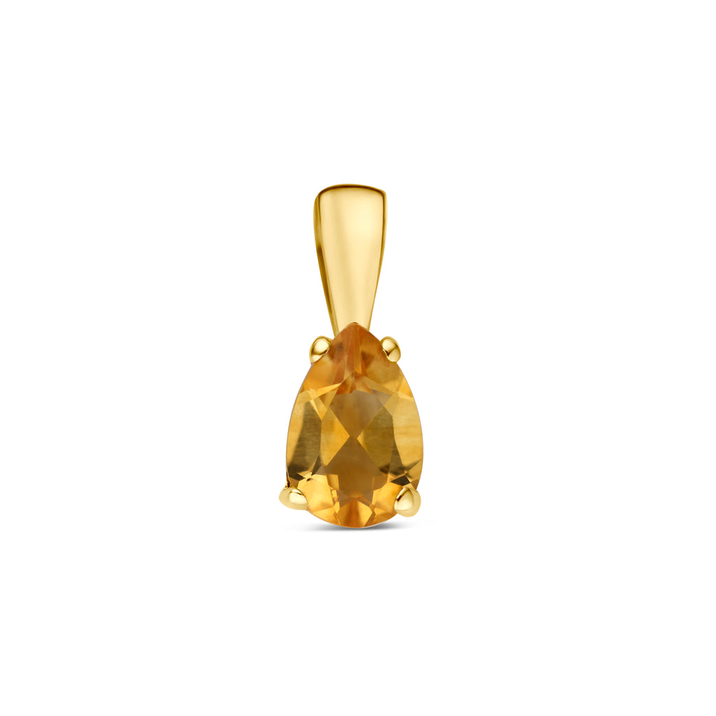 hanger citrien 10,5 mm 14K geelgoud - druppel/komma/pegel