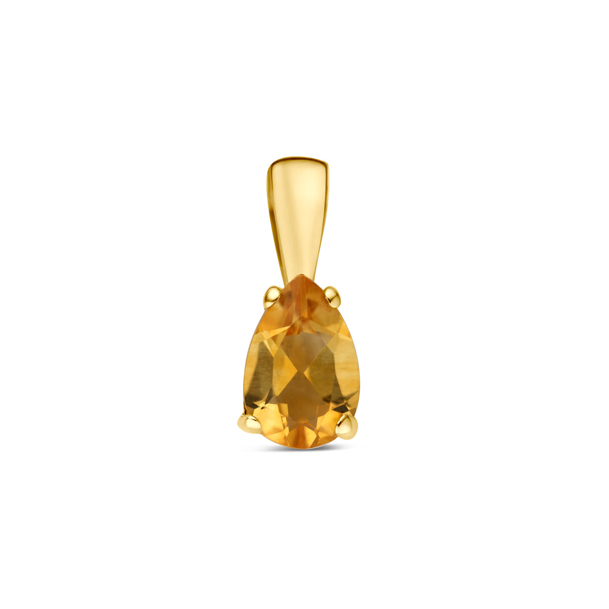 hanger citrien 10,5 mm 14K geelgoud - druppel/komma/pegel