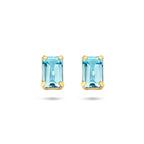 oorknoppen blauw topaas 14K geelgoud