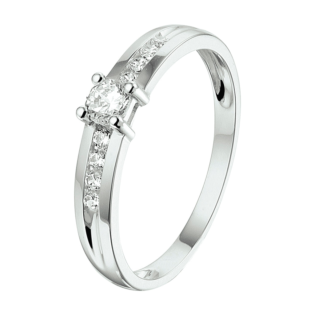 ring zirkonia 14K witgoud