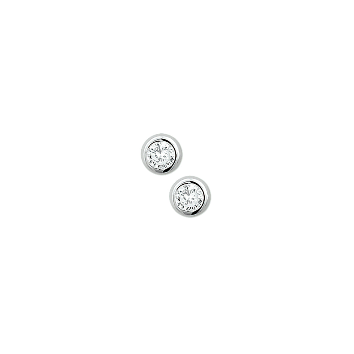 Ohrstecker Zirkonia Silber rhodiniert