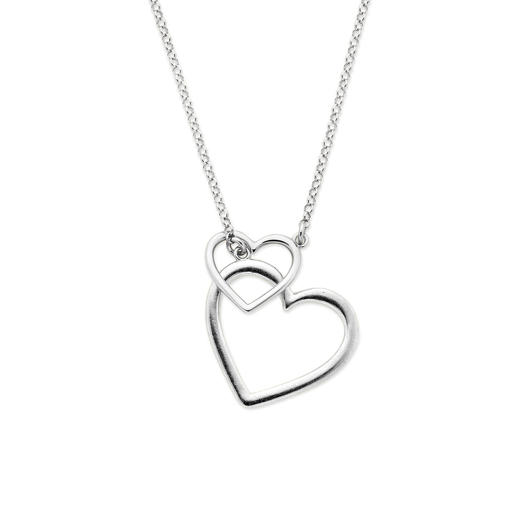 y-collier hartjes 45 cm zilver gerhodineerd