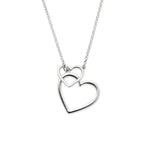 y-collier hartjes 45 cm zilver gerhodineerd