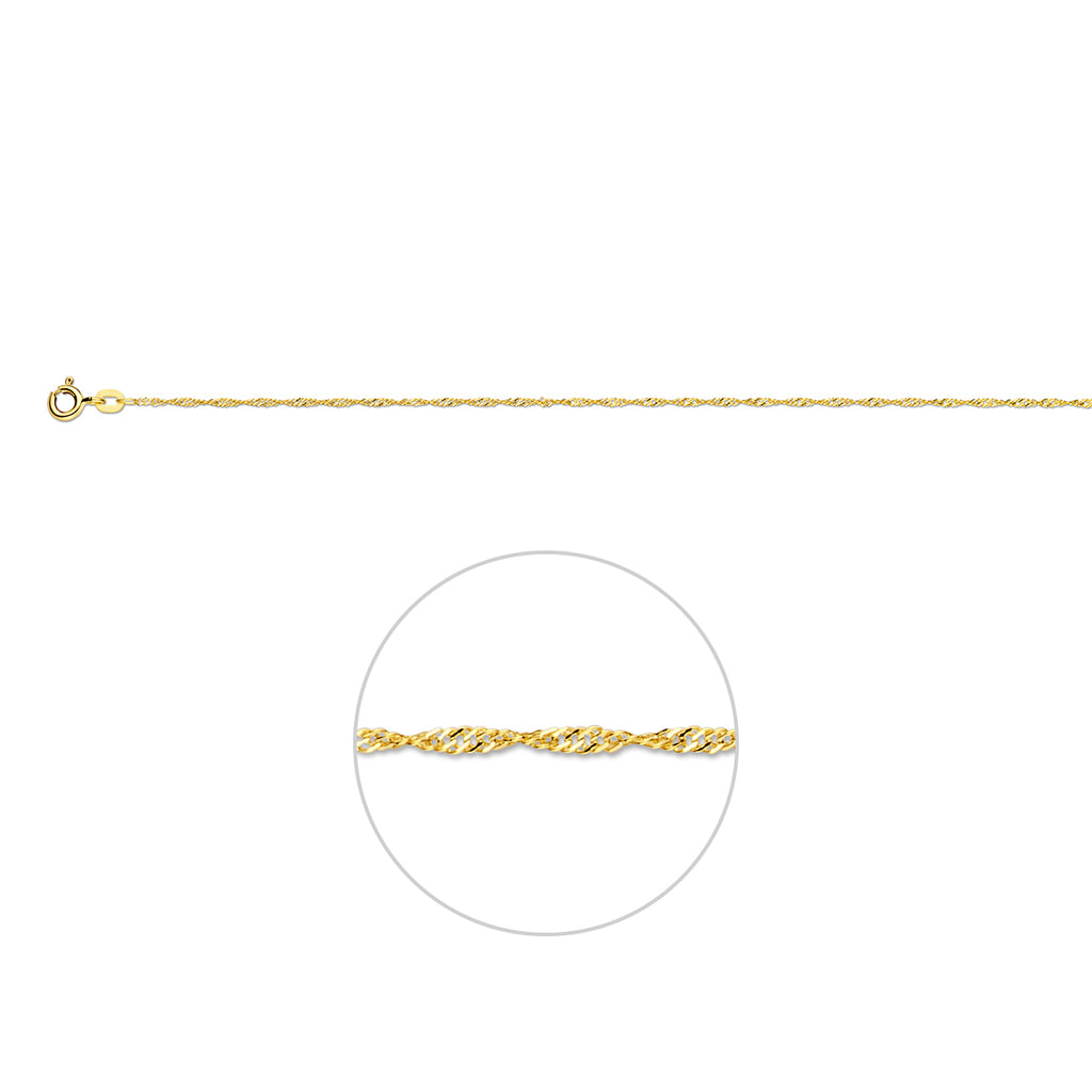 singapore 1,2 mm 14K geelgoud