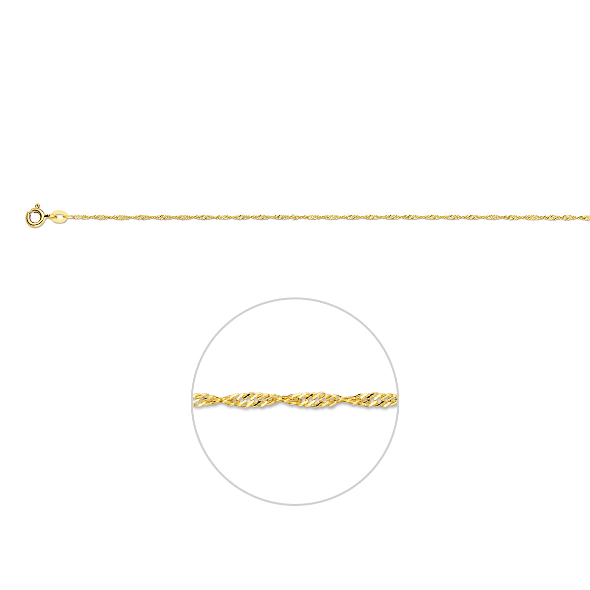 singapore 1,2 mm 14K geelgoud