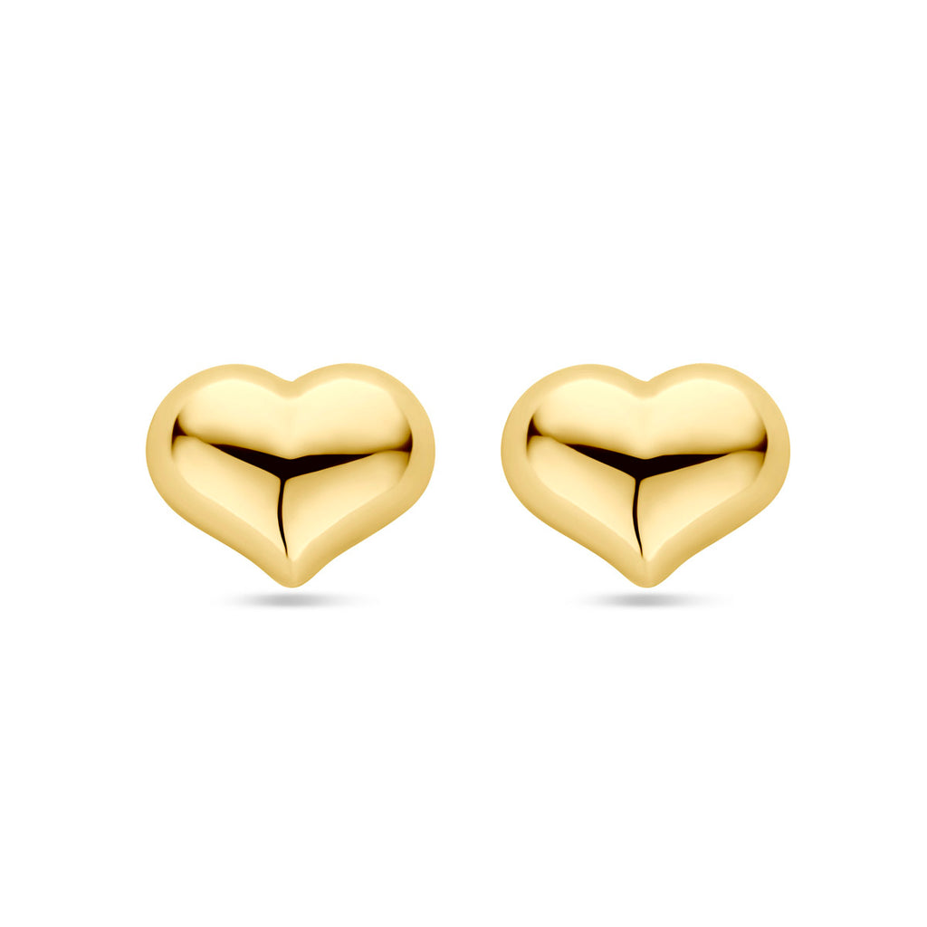 Ohrstecker Herz 8 mm 14K Gelbgold
