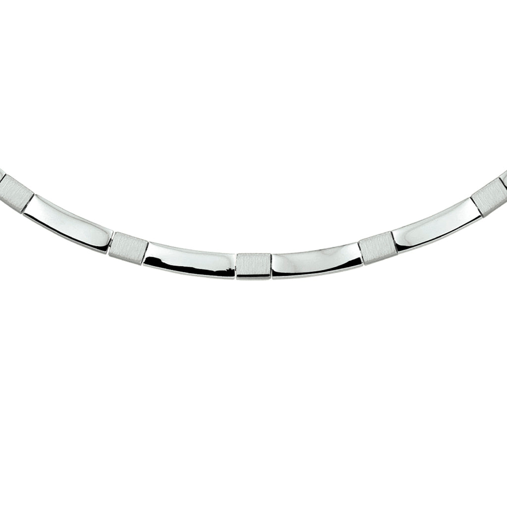 Halskette poliert/matt 4,5 mm 45 cm Silber rhodiniert