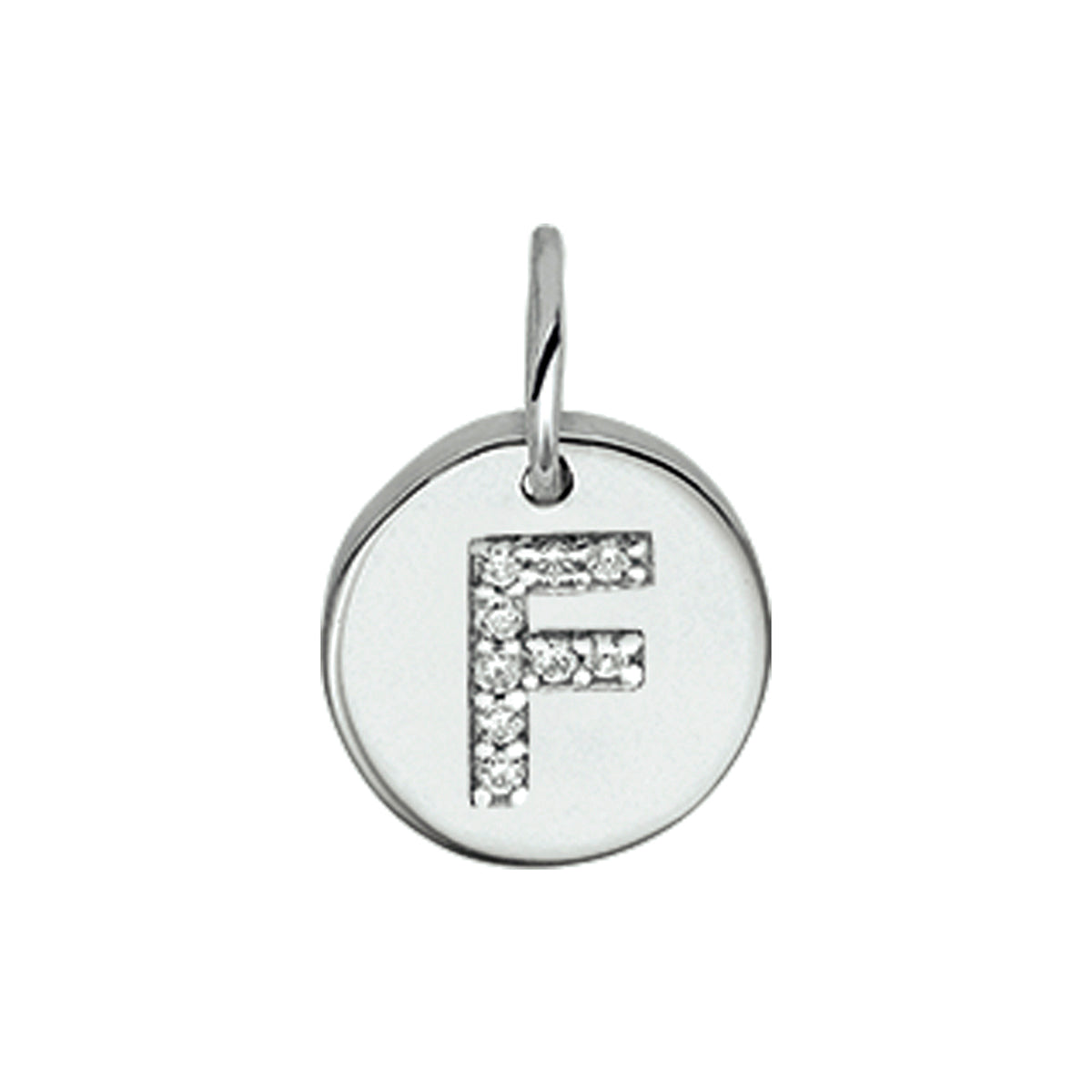 hanger letter m zirkonia zilver gerhodineerd