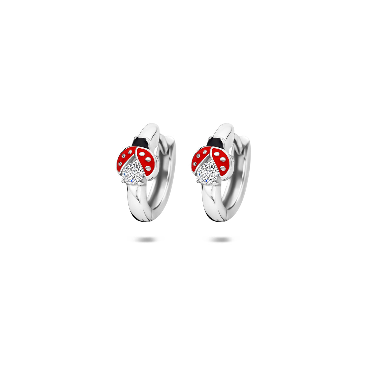 Klappohrringe Marienkäfer 11,5 mm Silber rhodiniert