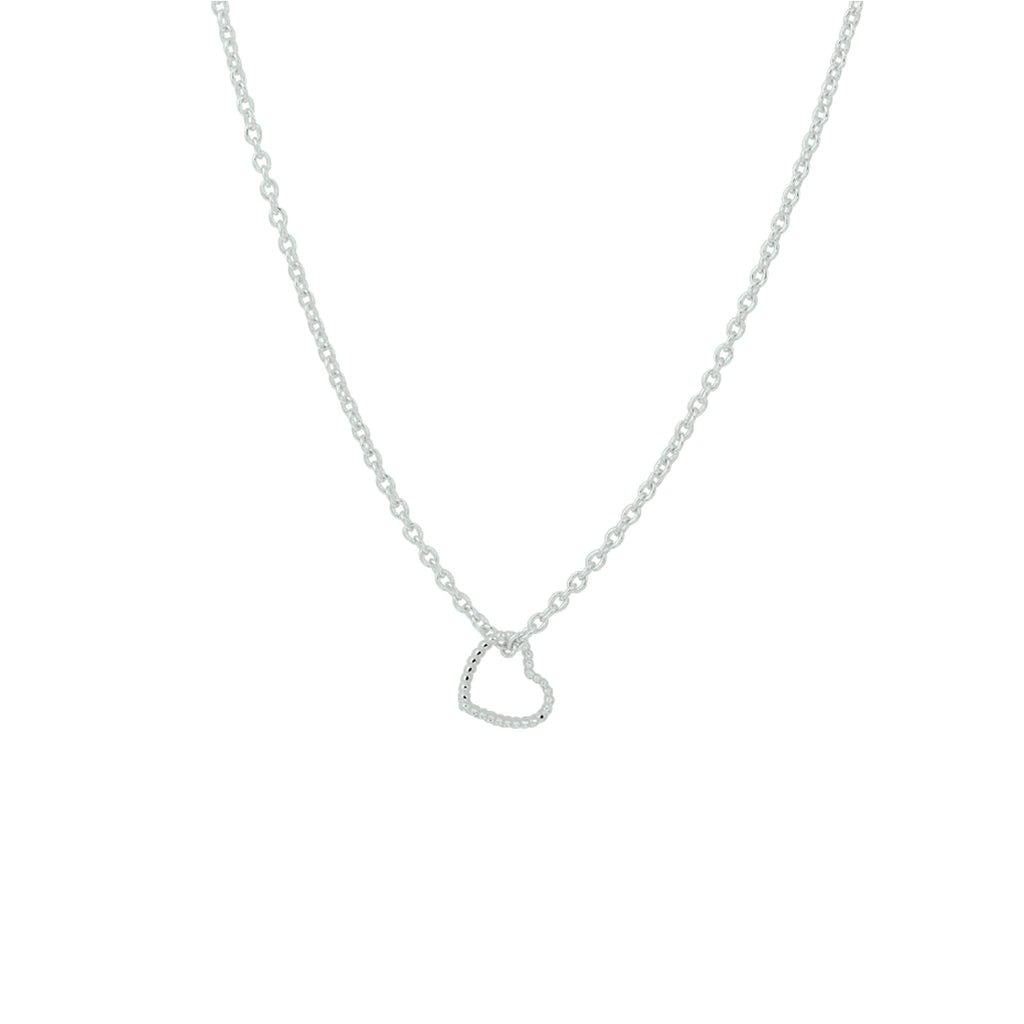 Halskette Herz 40 - 42 - 44 cm Silber rhodiniert
