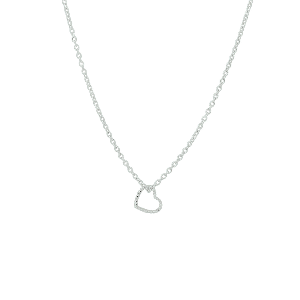 Halskette Herz 40 - 42 - 44 cm Silber rhodiniert
