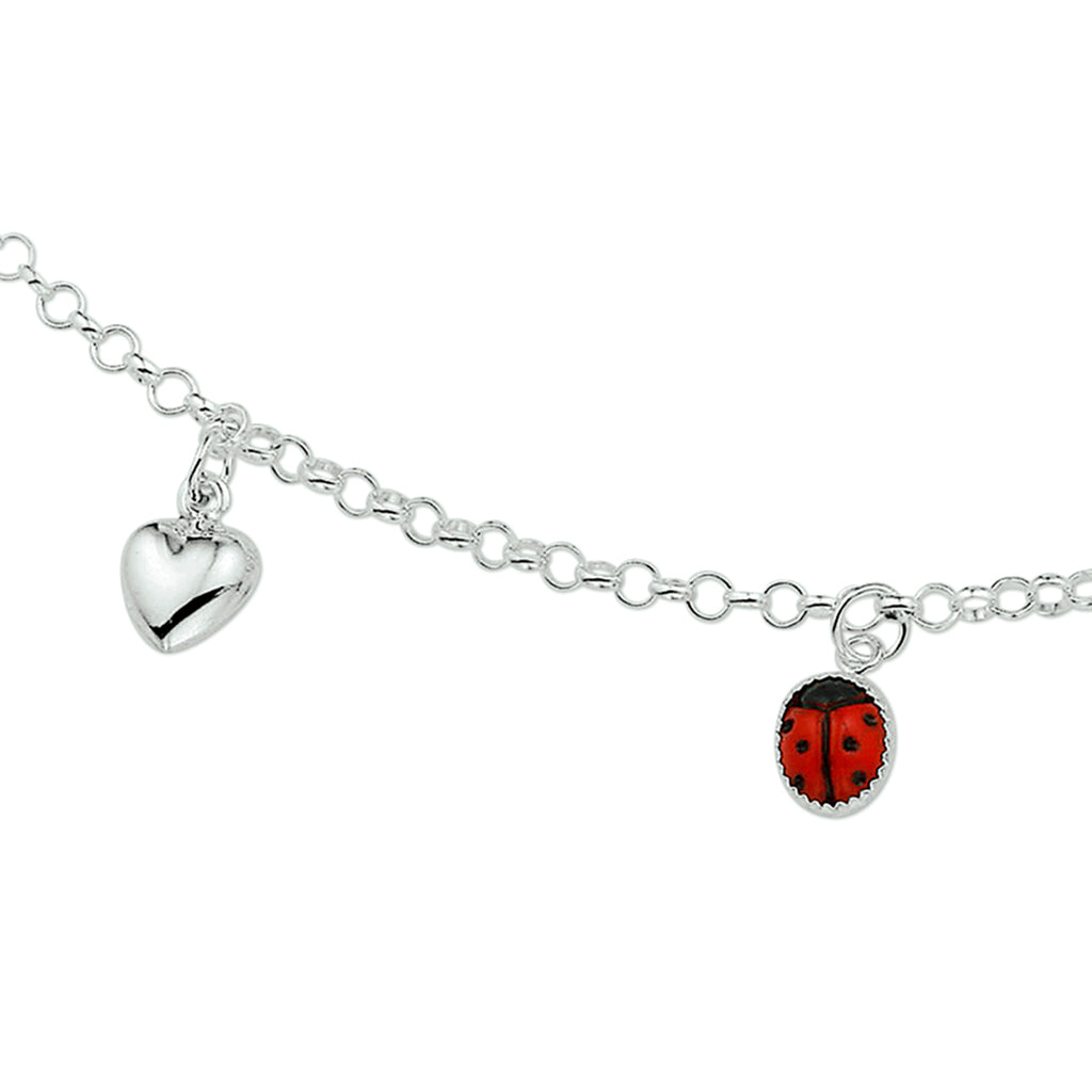 Halskette verschiedene Charms 38 cm Silber weiß