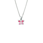 collier vlinder emaille 36 + 4 cm zilver gerhodineerd