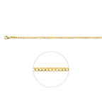 Gourmetkette breit 6-seitig geschliffen 2,6 mm massiv 14K Gelbgold