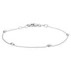 armband bolletjes 1,0 mm 17 + 2 cm zilver gerhodineerd