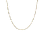 collier parel 3,8 mm 40 + 5 cm zilver gerhodineerd